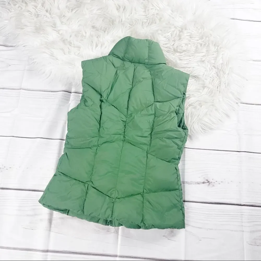 Add Down Women's Goose Filled Sleeveless Puffer Jacket Vest in Green‎ Size 0